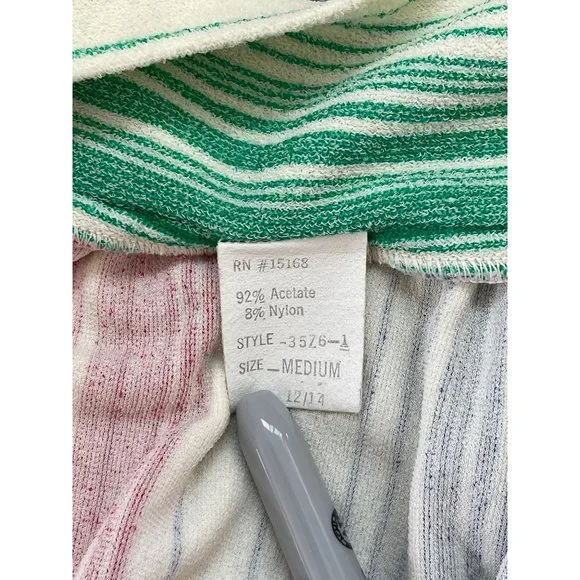 Vintage 70s 80s Rainbow MuuMuu Kaftan House Dress size M Medium Terry Cloth Boho - Picture 2 of 6